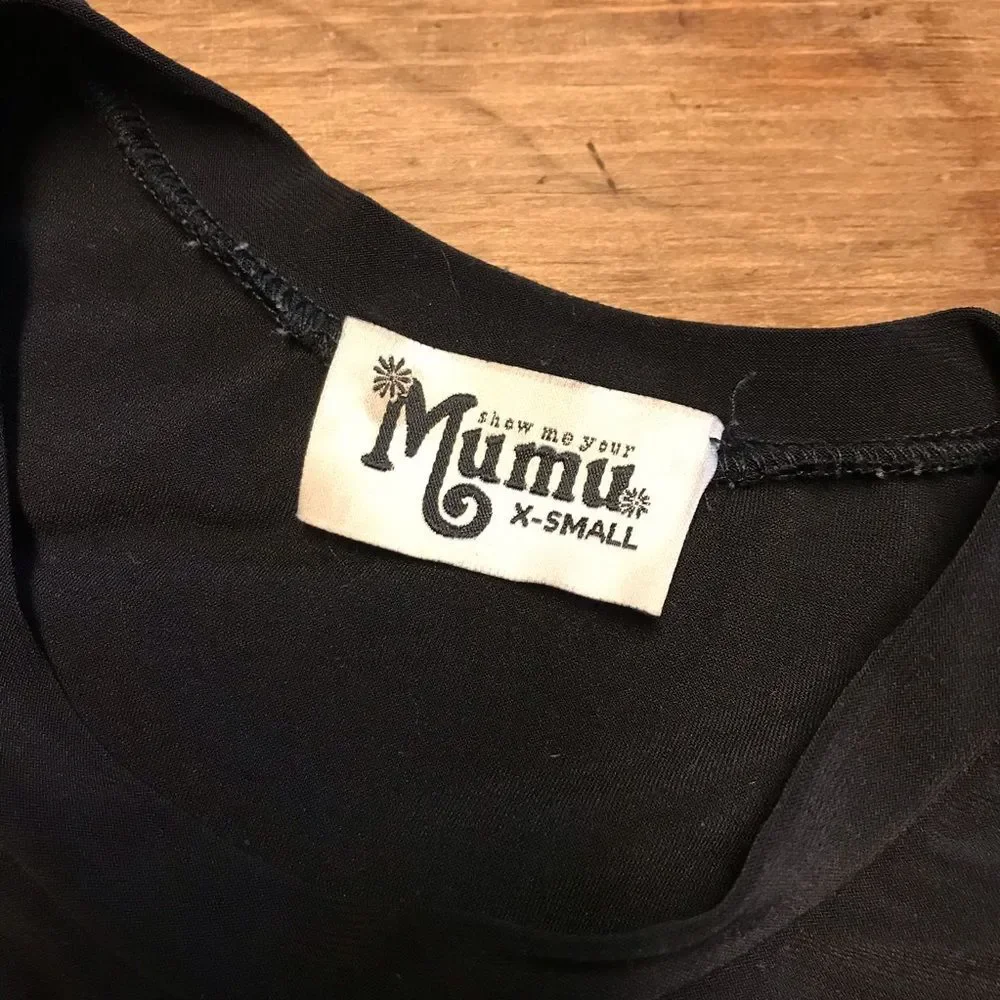 Show Me Your MuMu Will Long Sleeve Tunic Top Black XS Oversized